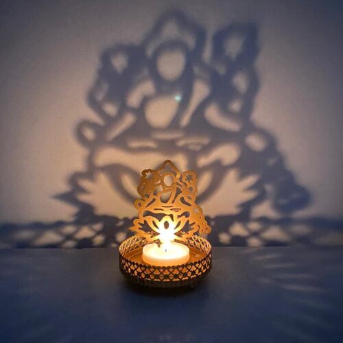 Stuard Tea Light OM Reflection Candle Holder , Golden Suard.in, make you home with good Laxmi